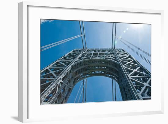 Low Angle View of a Suspension Bridge, Ben Franklin Bridge, River Delaware, Philadelphia-null-Framed Photographic Print