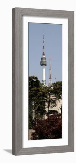 Low Angle View of a Tower, N Seoul Tower, Seoul, South Korea-null-Framed Photographic Print