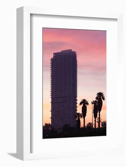 Low angle view of an office building, Tel Aviv, Israel-null-Framed Photographic Print