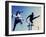 Low Angle View of Athletes Jumping over Hurdles-null-Framed Photographic Print