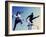 Low Angle View of Athletes Jumping over Hurdles-null-Framed Photographic Print