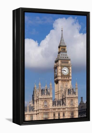 Low Angle View of Big Ben and Houses of Parliament, City of Westminster, London, England-null-Framed Stretched Canvas