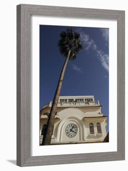 Low Angle View of Building and Palm Tree-null-Framed Photographic Print