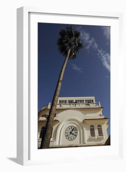 Low Angle View of Building and Palm Tree-null-Framed Photographic Print