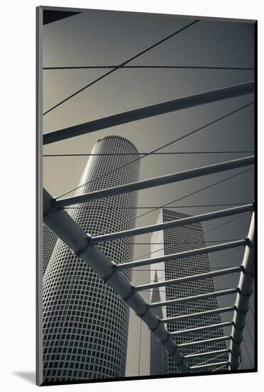 Low angle view of buildings of Azrieli Center, Israel, Tel Aviv-null-Mounted Photographic Print