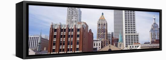 Low Angle View of Downtown Skyline, Tulsa, Oklahoma, USA 2012-null-Framed Stretched Canvas