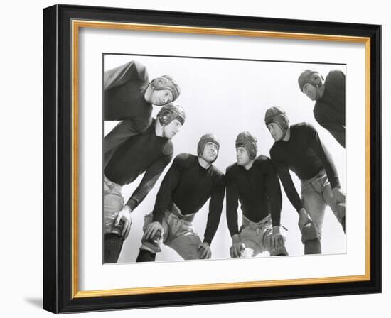 Low Angle View of Football Huddle-Everett Collection-Framed Photographic Print