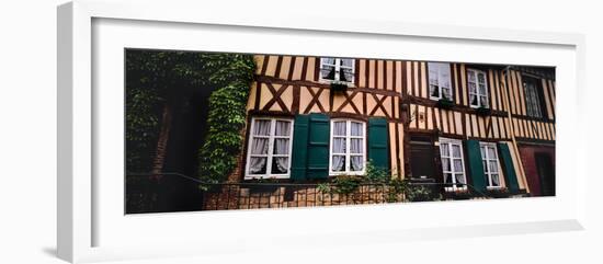 Low angle view of houses, Lyons-la-Foret, Eure, Normandy, France-null-Framed Photographic Print
