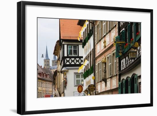 Low Angle View of Lower Town Buildings, Bamberg, Bavaria, Germany-null-Framed Photographic Print