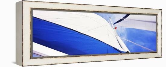 Low Angle View of Sails on a Sailboat, Gulf of California, La Paz, Baja California Sur, Mexico-null-Framed Stretched Canvas