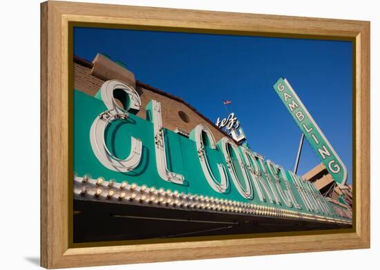 Low Angle View of Sign of El Cortez Hotel and Casino, Fremont Street, Las Vegas, Nevada, USA-null-Framed Premier Image Canvas