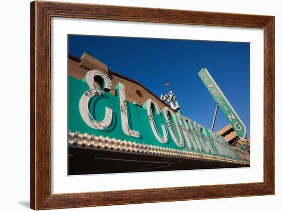 Low Angle View of Sign of El Cortez Hotel and Casino, Fremont Street, Las Vegas, Nevada, USA-null-Framed Photographic Print