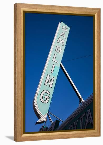 Low Angle View of Sign of El Cortez Hotel and Casino, Fremont Street, Las Vegas, Nevada, USA-null-Framed Premier Image Canvas