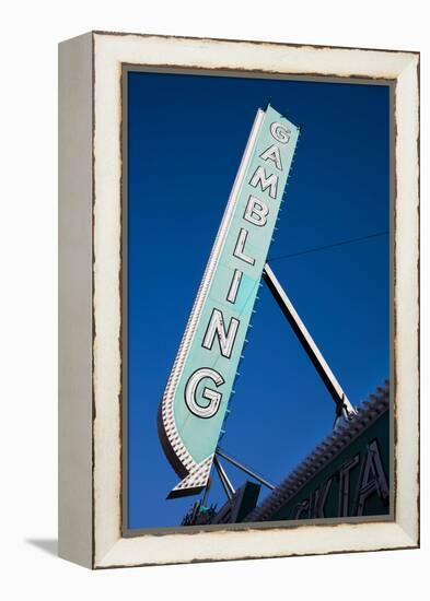 Low Angle View of Sign of El Cortez Hotel and Casino, Fremont Street, Las Vegas, Nevada, USA-null-Framed Premier Image Canvas