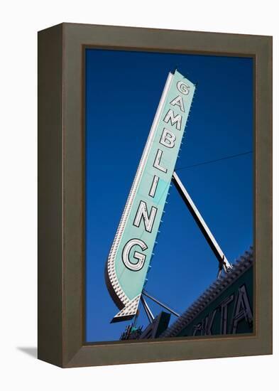 Low Angle View of Sign of El Cortez Hotel and Casino, Fremont Street, Las Vegas, Nevada, USA-null-Framed Premier Image Canvas