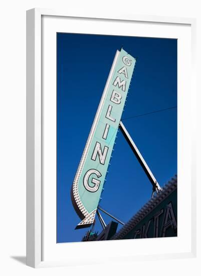 Low Angle View of Sign of El Cortez Hotel and Casino, Fremont Street, Las Vegas, Nevada, USA-null-Framed Photographic Print