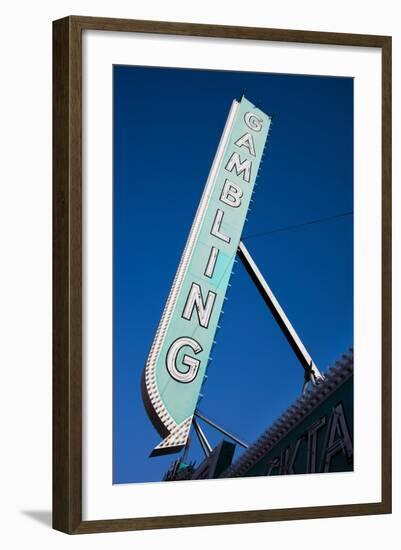 Low Angle View of Sign of El Cortez Hotel and Casino, Fremont Street, Las Vegas, Nevada, USA-null-Framed Photographic Print