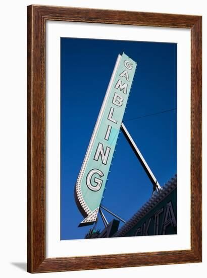 Low Angle View of Sign of El Cortez Hotel and Casino, Fremont Street, Las Vegas, Nevada, USA-null-Framed Photographic Print