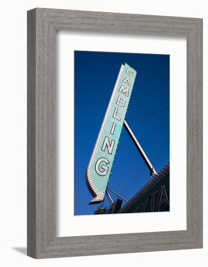 Low Angle View of Sign of El Cortez Hotel and Casino, Fremont Street, Las Vegas, Nevada, USA-null-Framed Photographic Print