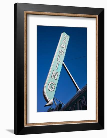 Low Angle View of Sign of El Cortez Hotel and Casino, Fremont Street, Las Vegas, Nevada, USA-null-Framed Photographic Print