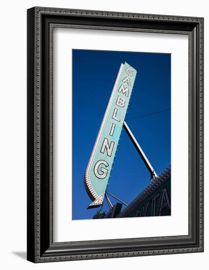 Low Angle View of Sign of El Cortez Hotel and Casino, Fremont Street, Las Vegas, Nevada, USA-null-Framed Photographic Print