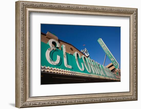 Low Angle View of Sign of El Cortez Hotel and Casino, Fremont Street, Las Vegas, Nevada, USA-null-Framed Photographic Print