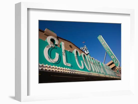 Low Angle View of Sign of El Cortez Hotel and Casino, Fremont Street, Las Vegas, Nevada, USA-null-Framed Photographic Print