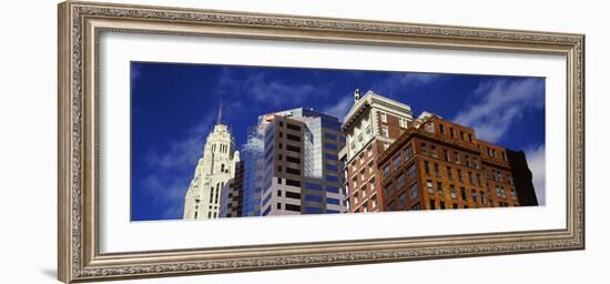 Low angle view of skyscrapers, Columbus, Ohio, USA-null-Framed Photographic Print