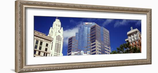 Low angle view of skyscrapers, Columbus, Ohio, USA-null-Framed Photographic Print