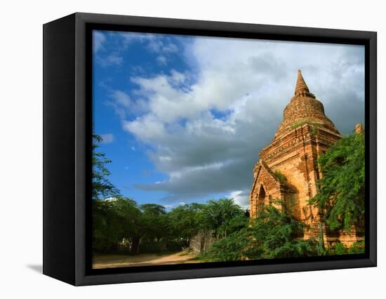 Low angle view of stupa in Min Nan Thu village, Bagan, Mandalay Region, Myanmar-null-Framed Premier Image Canvas