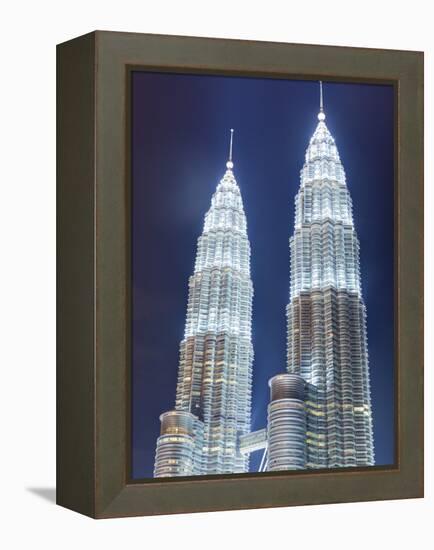 Low Angle View of the Petronas Twin Towers, Kuala Lumpur, Malaysia, Southeast Asia, Asia-Gavin Hellier-Framed Premier Image Canvas