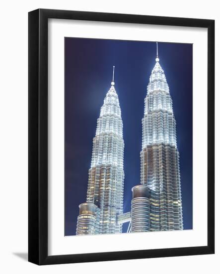 Low Angle View of the Petronas Twin Towers, Kuala Lumpur, Malaysia, Southeast Asia, Asia-Gavin Hellier-Framed Photographic Print