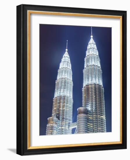 Low Angle View of the Petronas Twin Towers, Kuala Lumpur, Malaysia, Southeast Asia, Asia-Gavin Hellier-Framed Photographic Print