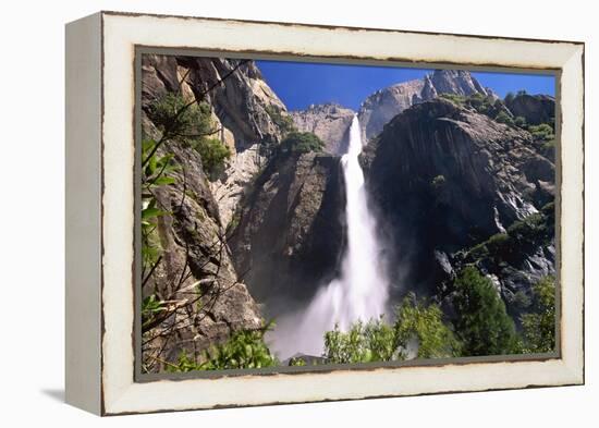 Low Angle View of the Yosemite Falls California-George Oze-Framed Premier Image Canvas