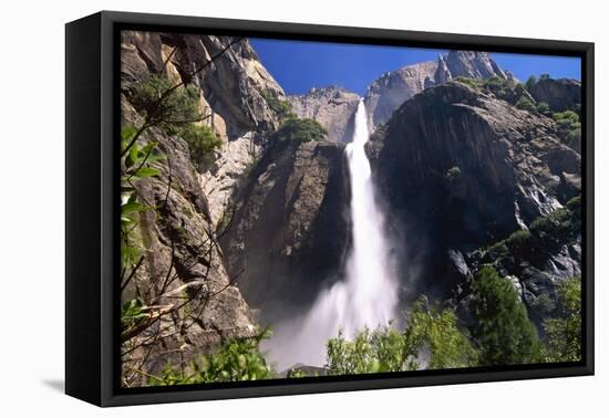 Low Angle View of the Yosemite Falls California-George Oze-Framed Premier Image Canvas