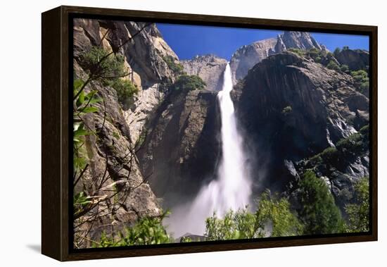 Low Angle View of the Yosemite Falls California-George Oze-Framed Premier Image Canvas