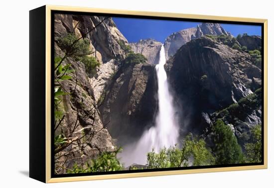 Low Angle View of the Yosemite Falls California-George Oze-Framed Premier Image Canvas
