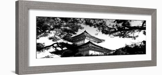 Low Angle View of Trees in Front of a Temple, Kinkaku-Ji Temple, Kyoto City, Kyoto Prefecture-null-Framed Photographic Print