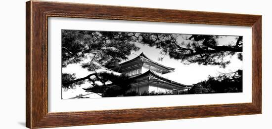 Low Angle View of Trees in Front of a Temple, Kinkaku-Ji Temple, Kyoto City, Kyoto Prefecture-null-Framed Photographic Print