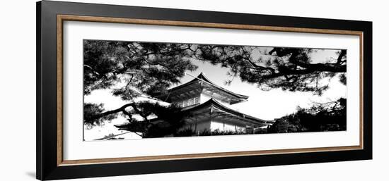 Low Angle View of Trees in Front of a Temple, Kinkaku-Ji Temple, Kyoto City, Kyoto Prefecture-null-Framed Photographic Print