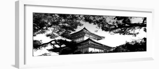 Low Angle View of Trees in Front of a Temple, Kinkaku-Ji Temple, Kyoto City, Kyoto Prefecture-null-Framed Photographic Print