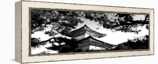 Low Angle View of Trees in Front of a Temple, Kinkaku-Ji Temple, Kyoto City, Kyoto Prefecture-null-Framed Premier Image Canvas