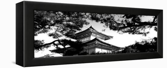 Low Angle View of Trees in Front of a Temple, Kinkaku-Ji Temple, Kyoto City, Kyoto Prefecture-null-Framed Premier Image Canvas