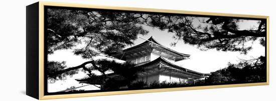 Low Angle View of Trees in Front of a Temple, Kinkaku-Ji Temple, Kyoto City, Kyoto Prefecture-null-Framed Premier Image Canvas