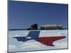 Low Angle View of Truck and Map of Texas on the Slope Beside a Highway, Pecos, Texas, USA-null-Mounted Photographic Print