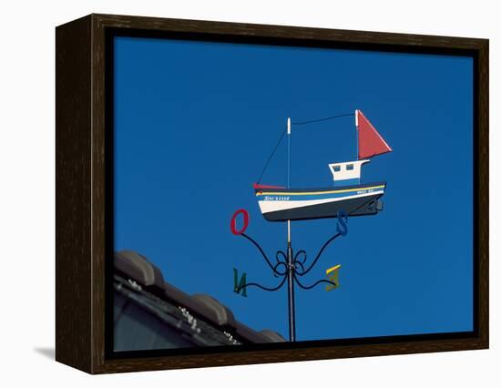 Low angle view of weather vane, Creac'h Lighthouse, Ushant Island, Finistere, Brittany, France-null-Framed Premier Image Canvas