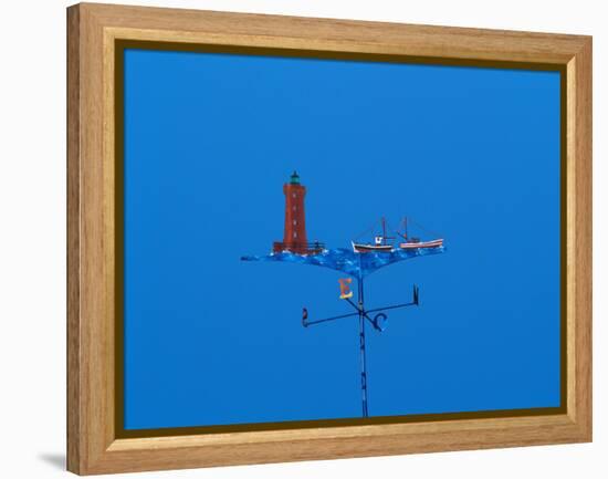 Low angle view of weather vane-null-Framed Premier Image Canvas