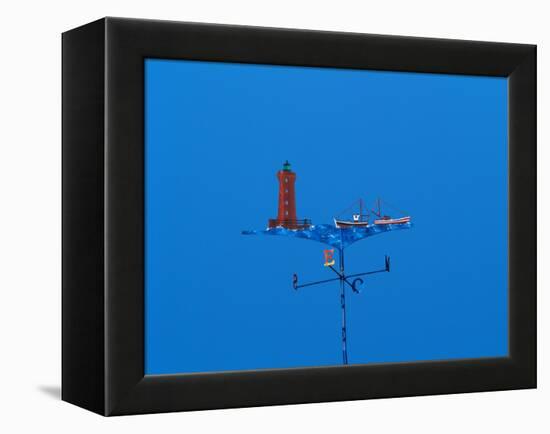 Low angle view of weather vane-null-Framed Premier Image Canvas