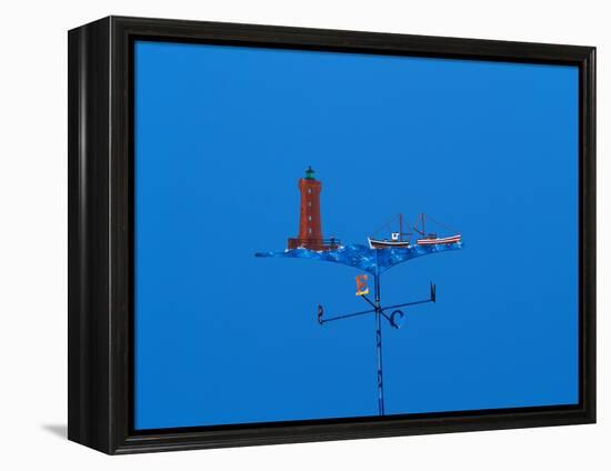 Low angle view of weather vane-null-Framed Premier Image Canvas