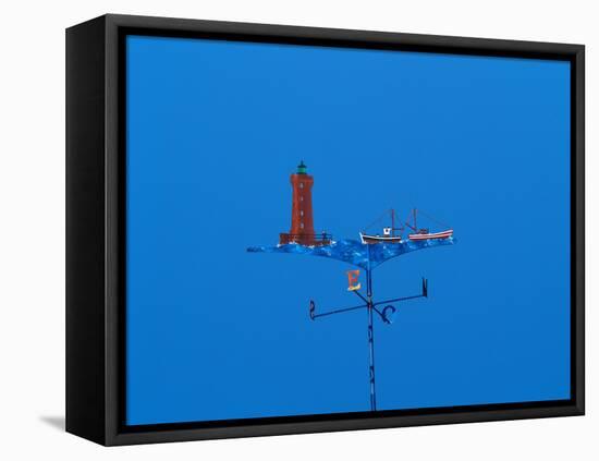 Low angle view of weather vane-null-Framed Premier Image Canvas